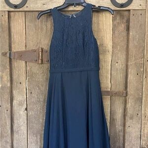 Azazie Navy Blue Prom Dress